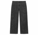 Charcoal Distressed Cargo Jeans Black vue de derriere