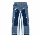 Charcoal Distressed Cargo Jeans Blue vue de face