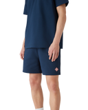 Casablanca Diamond Logo Patch Sweatshorts Navy Blue porté avec un look streetwear