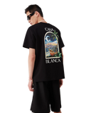 Look streetwear avec Casablanca La Night Short Sleeve T-shirt Black
