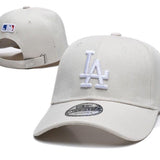 new era los angeles dodgers 9forty snapback cream beige front