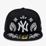 New Era New York Yankees MLB Paisley 59FIFTY Black Fitted vue de face