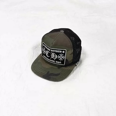 Chrome Hearts CH Hollywood Camo Black Trucker Cap