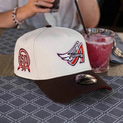New Era 9Forty A-frame Anaheim Angels 50Th Anniversary Two Tone / Scarlet Red UV Snapback