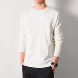 Pull Tricoté Couleur Unie Slim Blanc Sneaker6ix Shop