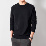 Pull Tricoté Couleur Unie Slim Noir Sneaker6ix Shop