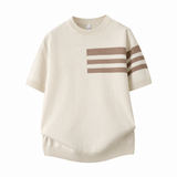 Cream Signature Stripe T-Shirt vue de face