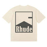 RHUDE Chevron logo-print cotton T-shirt vue de derriere