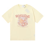 Rhude T-shirt Cigaro Vintage Jaune