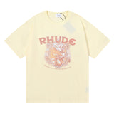 Rhude T-shirt Cigaro Vintage Jaune