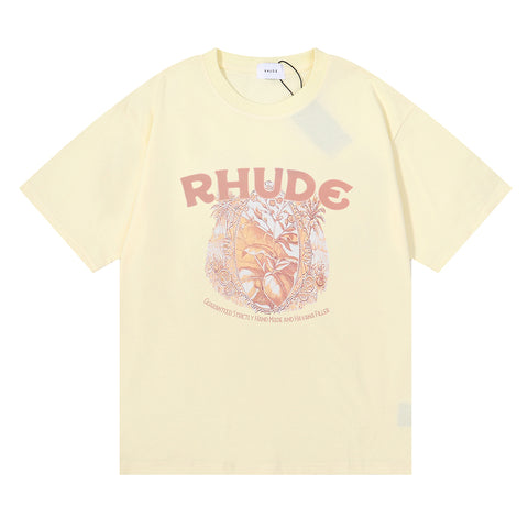 Rhude T-shirt Cigaro Vintage Jaune