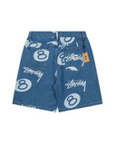 Stüssy 8-Ball Patchwork Denim Shorts Bleu homme