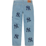 Supreme x New York Yankees Regular Jean Washed Blue