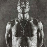 Détail imprimé graphique 2Pac Legacy sur t-shirt vintage