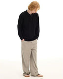This Is Comfort Fit Project Sweater Thin Loose Half-zip Stretch Coton Black This Is Comfort Fit Project