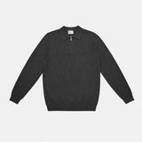 This Is Comfort Fit Project Sweater Thin Loose Half-zip Stretch Coton Gris Foncé This Is Comfort Fit Project