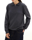 This Is Comfort Fit Project Sweater Thin Loose Half-zip Stretch Coton Gris Foncé This Is Comfort Fit Project