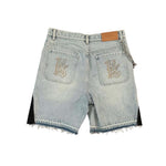 Short en Jean Patchwork Streetwear Vintage Bleu Clair