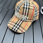 Casquette de baseball Burberry coton carreaux traditionnels monogramme beige