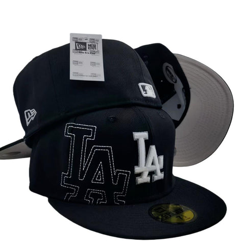 New Era Los Angeles Dodgers New Era Black Stitch 59FIFTY Fitted Hat