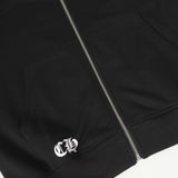 Chrome Hearts Letters Sleeve Fleece Zip Up Hoodie 'Black/White' Chrome Hearts