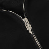 Chrome Hearts Letters Sleeve Fleece Zip Up Hoodie 'Black/White' Chrome Hearts