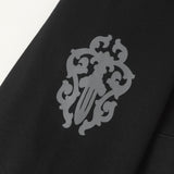 Chrome Hearts Letters Sleeve Fleece Zip Up Hoodie 'Black/White' Chrome Hearts