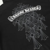 Chrome Hearts Letters Sleeve Fleece Zip Up Hoodie 'Black/White' Chrome Hearts