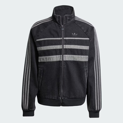 adidas adicolor black denim track top face