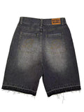 Bottega Desires Short en jean noir à logo brodé