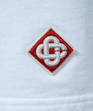 Casablanca Diamond Logo Patch Sweatshorts White détail du patch logo