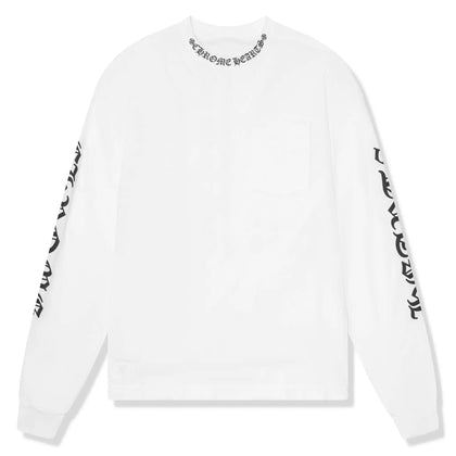 Chrome Hearts 1988 Neck Logo L/S White Black T Shirt Chrome Hearts