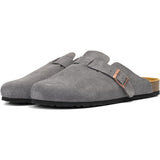 Birkenstock Boston SL Grey vue de profil avec bride à boucle