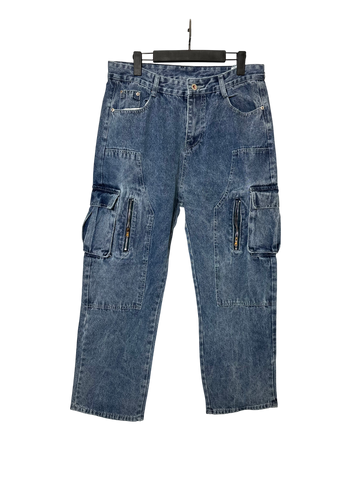 Fashion Jean Cargo Bleu