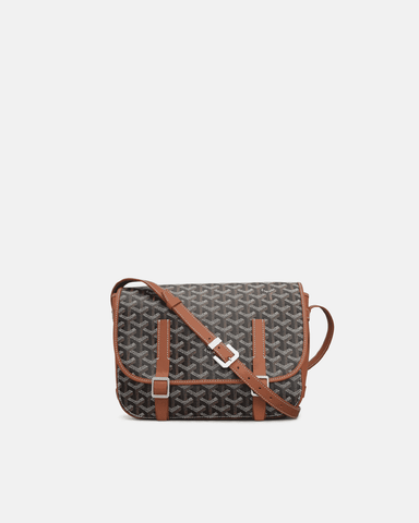 Goyard Belvedere Messenger Goyardine MM Black Tan