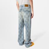 LV Pantalon droit Damier en denim