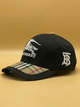 Burberry Baseball Black Cap Cotton Hat horse