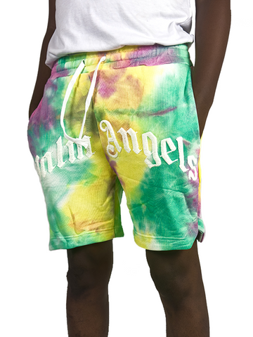 Palm Angels short en Tie Dye multi color à logo brodé - Sneaker6ix Shop