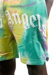 Palm Angels short en Tie Dye multi color à logo brodé - Sneaker6ix Shop