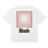 Rhude Chevron Logo Repeat T-Shirt Vintage White vue back