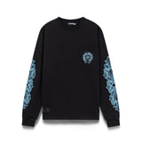 Chrome Hearts Horse Shoe Floral Thermal Long Sleeve Tee Shirt 'Black/Blue' Chrome Hearts