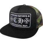 Chrome Hearts CH Hollywood Black Camo Trucker Cap