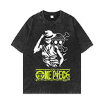 T-shirt Oversize One Piece Luffy Noir Vintage