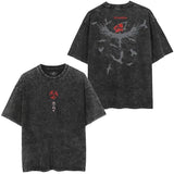 T-shirt Oversize Sharingan Raven Noir Vintage