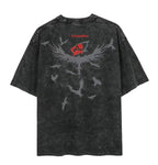 T-shirt Oversize Sharingan Raven Noir Vintage